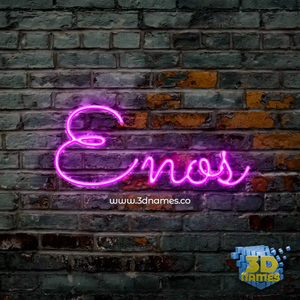 enos in Pink Neon style - 3D name wallpaper