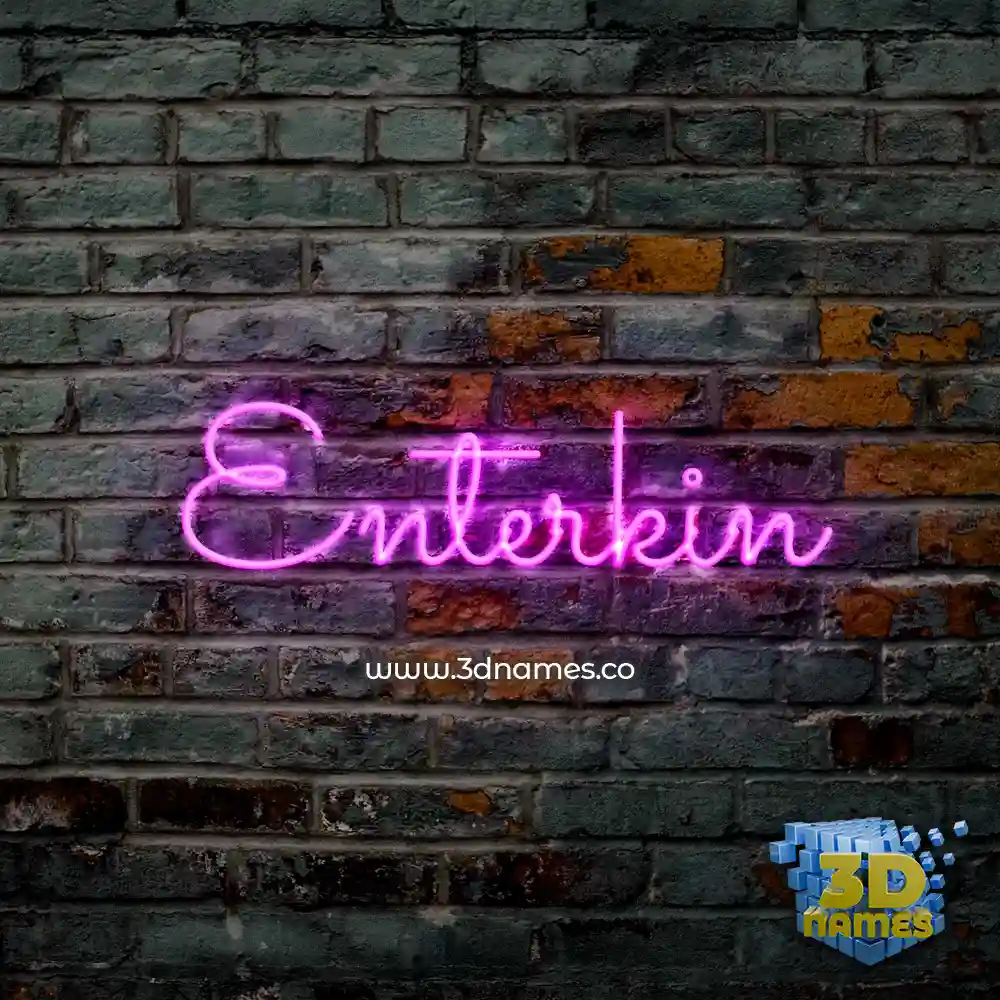 enterkin in Pink Neon style - 3D name wallpaper