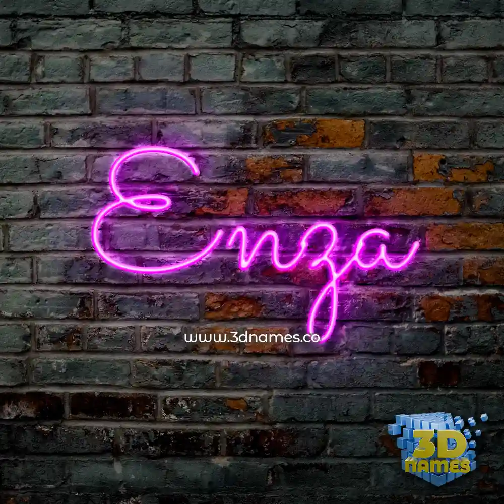 enza in Pink Neon style - 3D name wallpaper