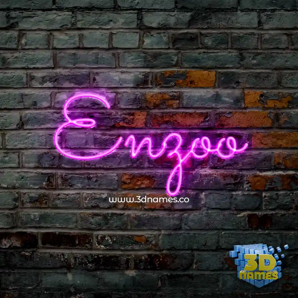 enzoo in Pink Neon style - 3D name wallpaper
