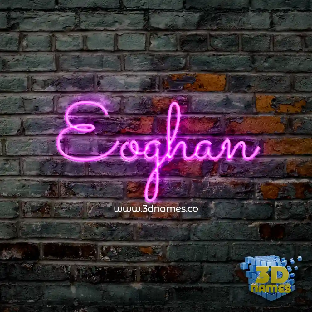 eoghan in Pink Neon style - 3D name wallpaper
