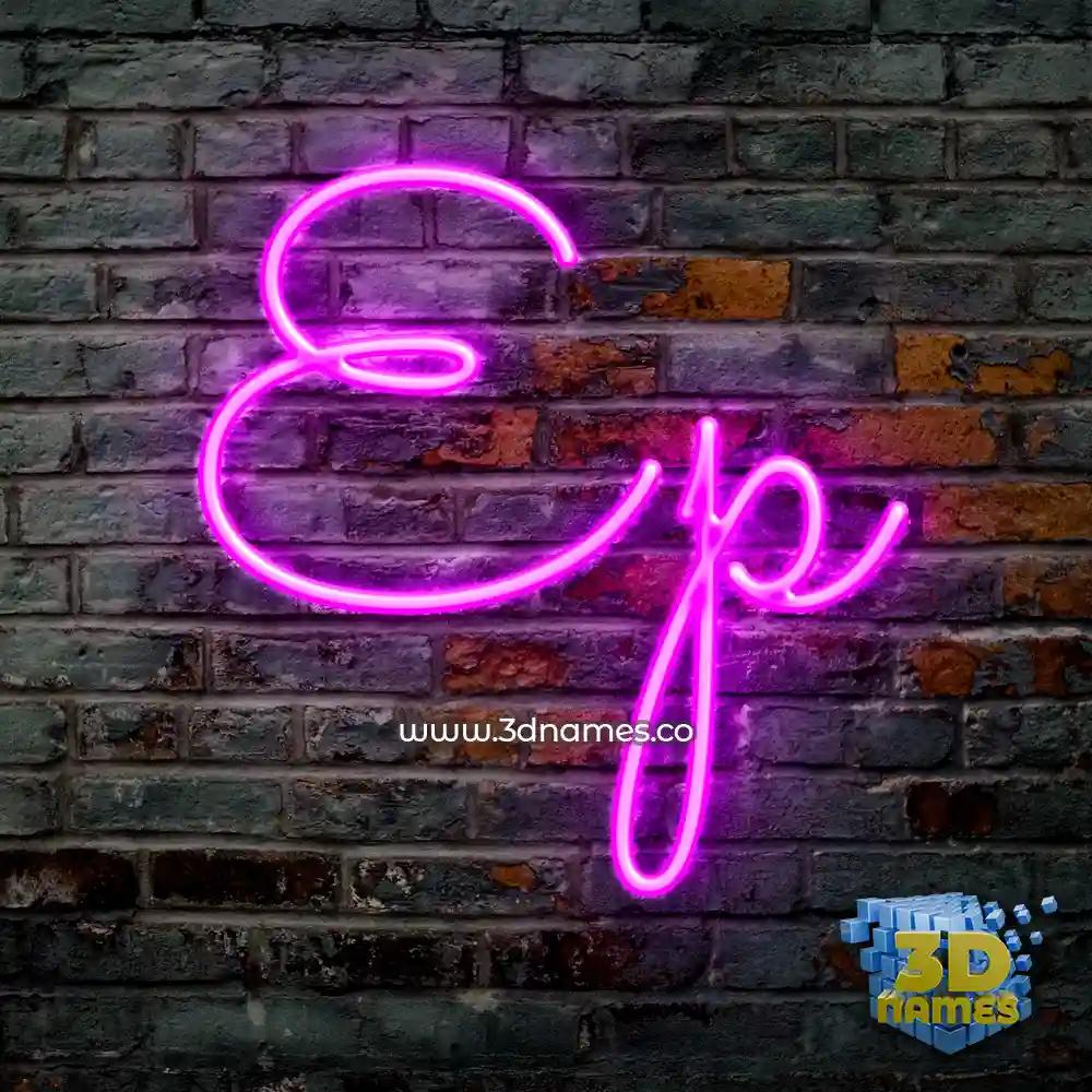 ep in Pink Neon style - 3D name wallpaper