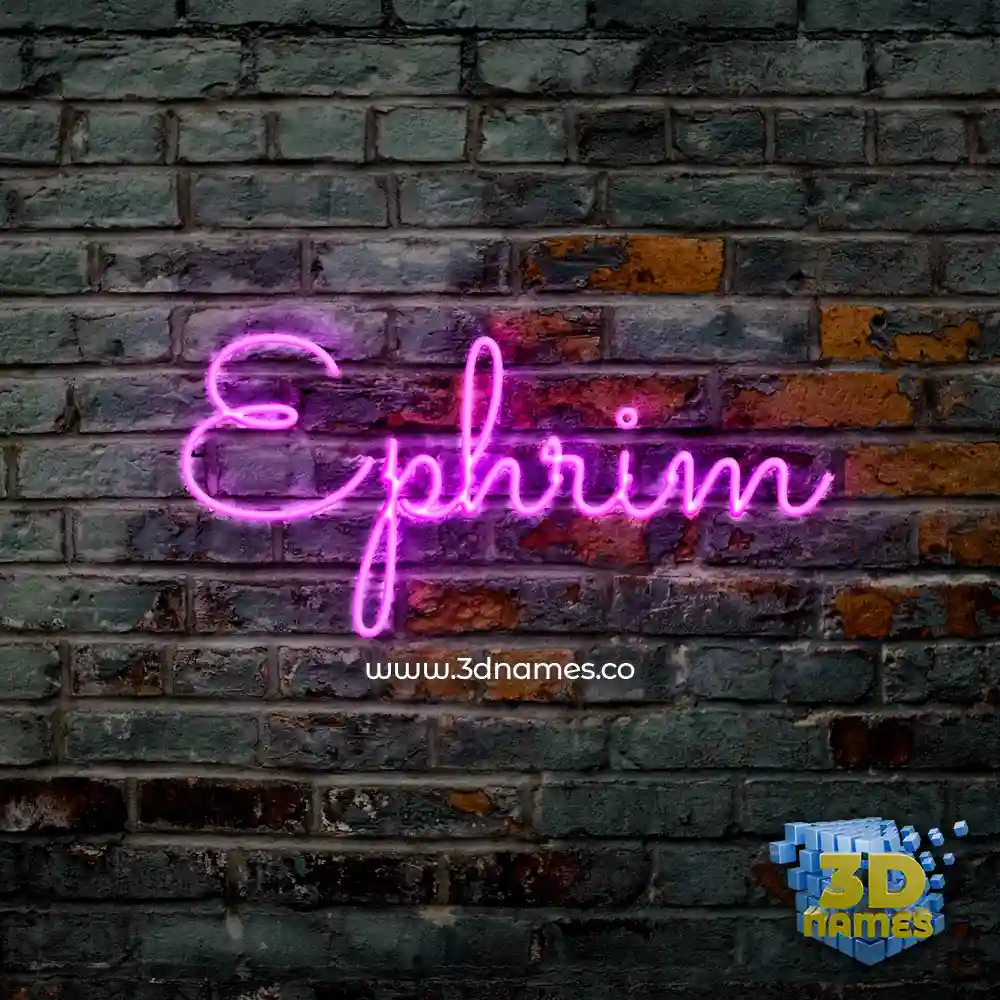 ephrim in Pink Neon style - 3D name wallpaper