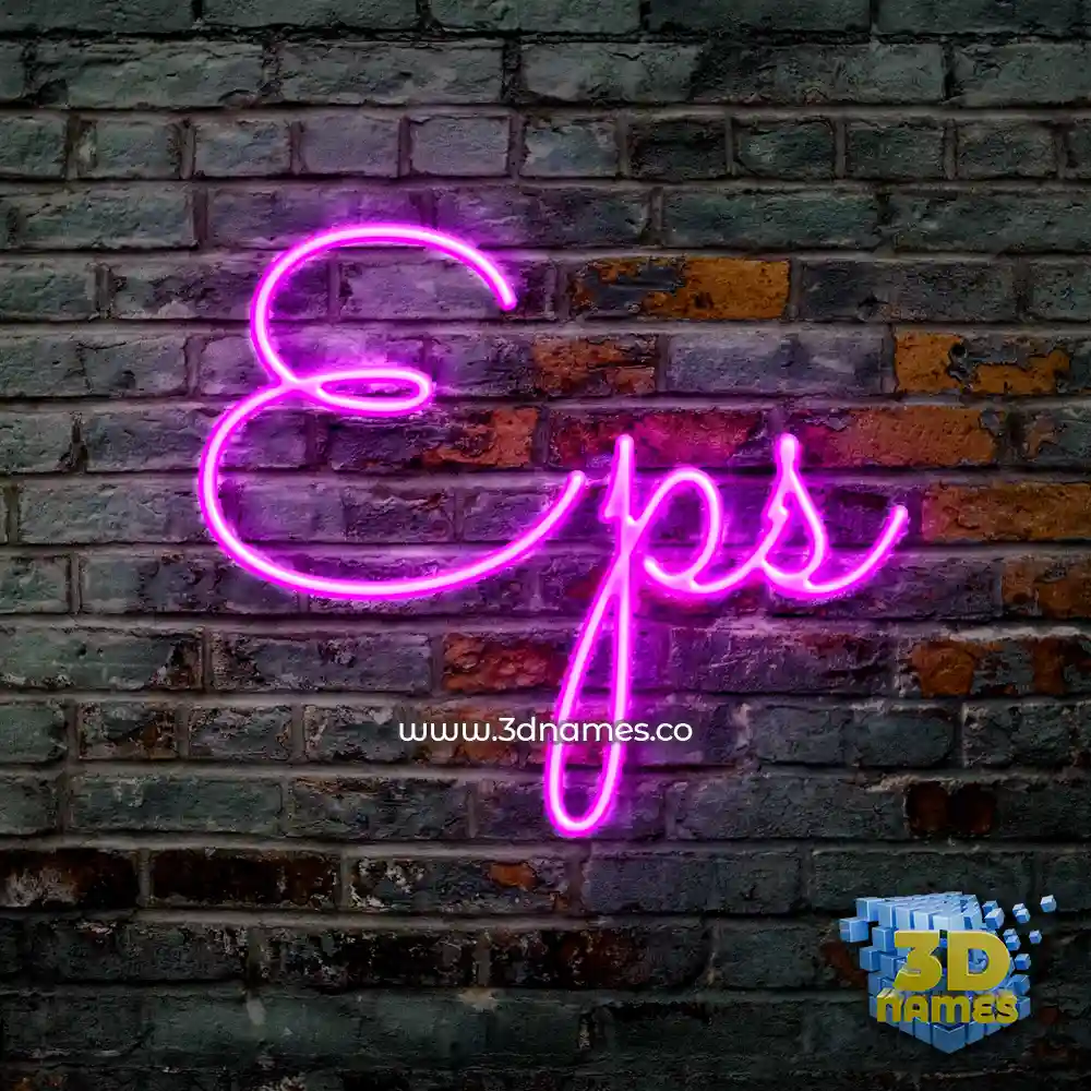 eps in Pink Neon style - 3D name wallpaper