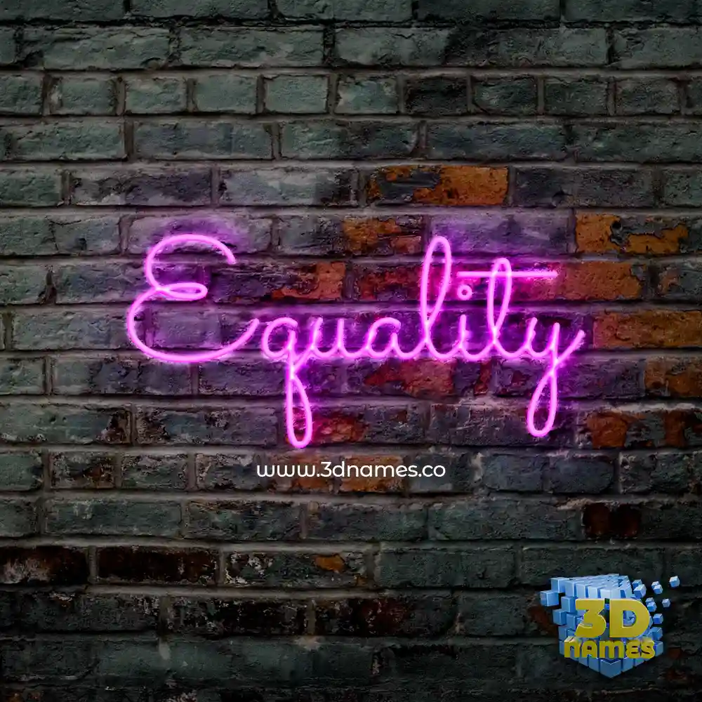 equality in Pink Neon style - 3D name wallpaper