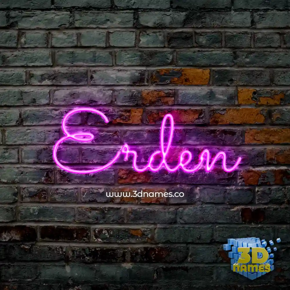 erden in Pink Neon style - 3D name wallpaper