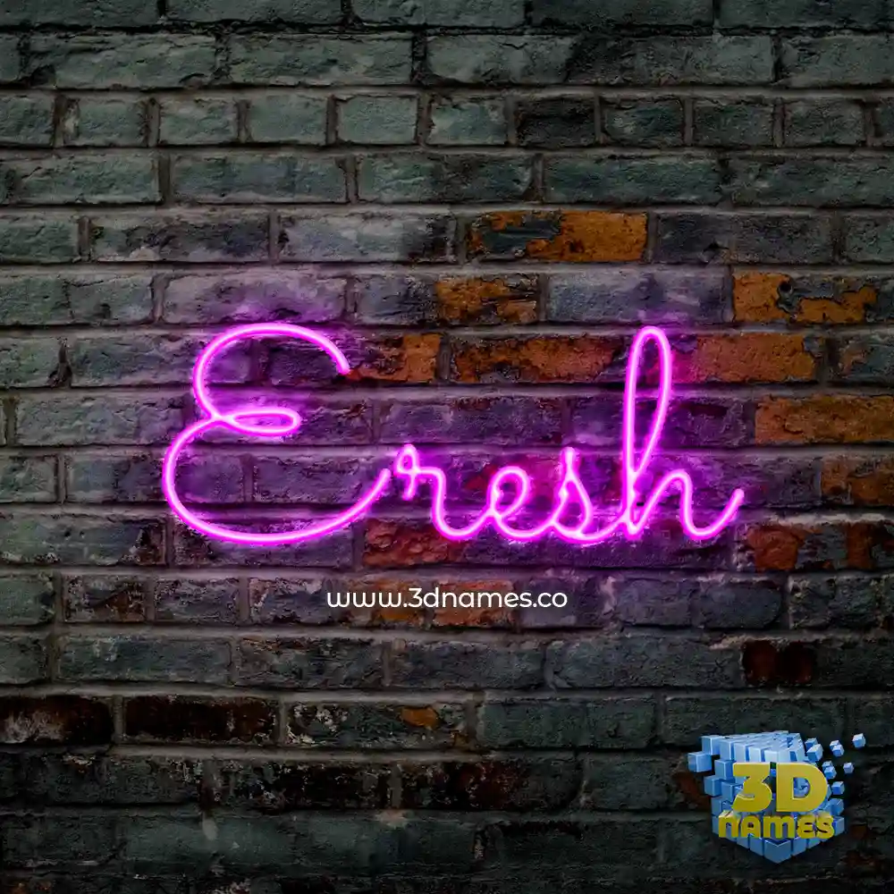 eresh in Pink Neon style - 3D name wallpaper