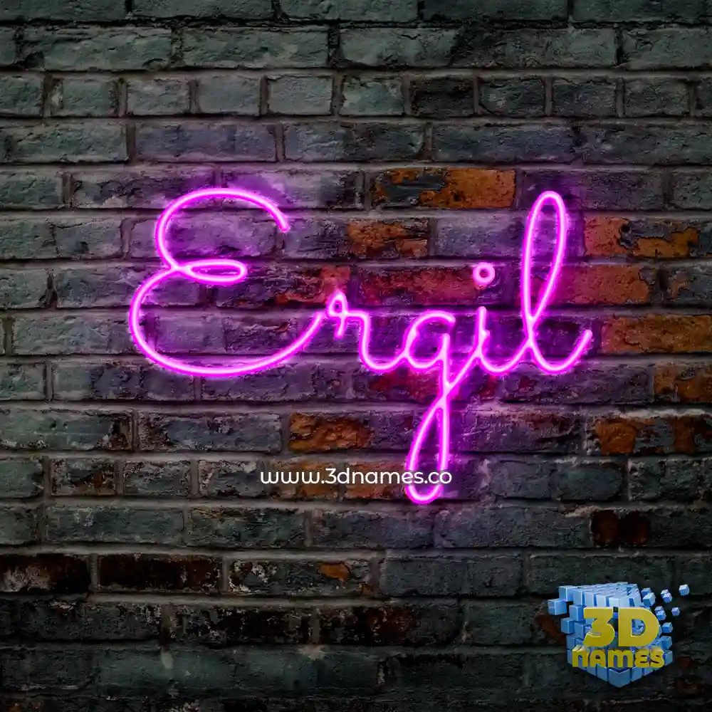 ergil in Pink Neon style - 3D name wallpaper