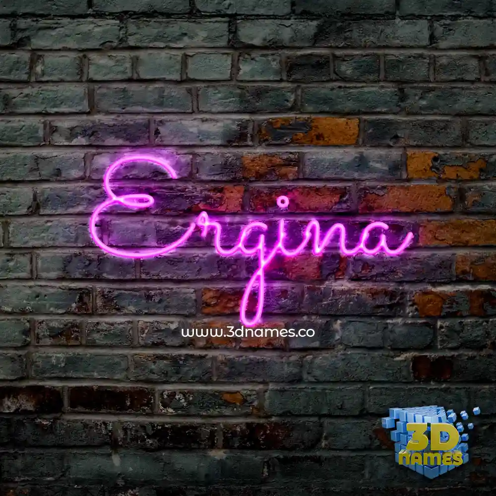ergina in Pink Neon style - 3D name wallpaper