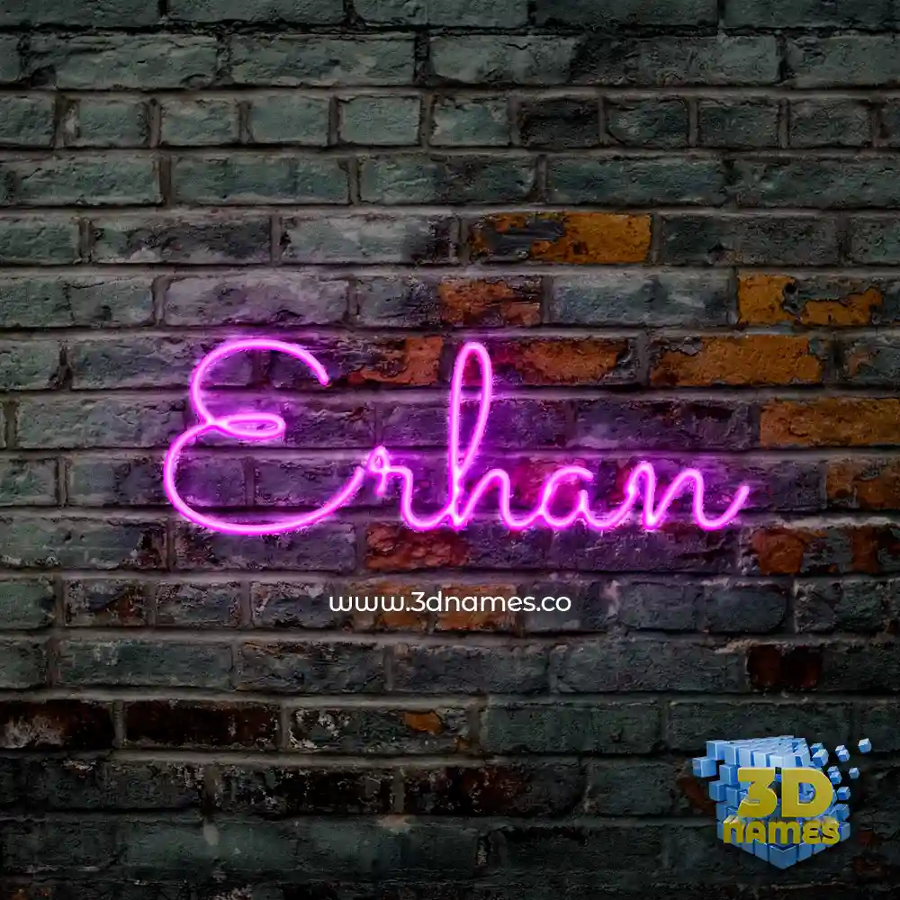 erhan in Pink Neon style - 3D name wallpaper