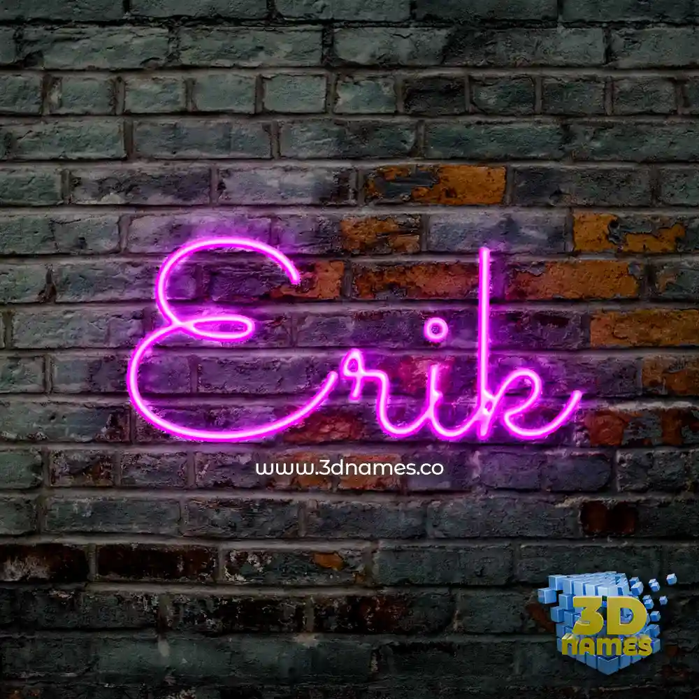 erik in Pink Neon style - 3D name wallpaper
