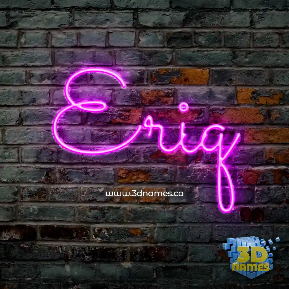 eriq in Pink Neon style - 3D name wallpaper