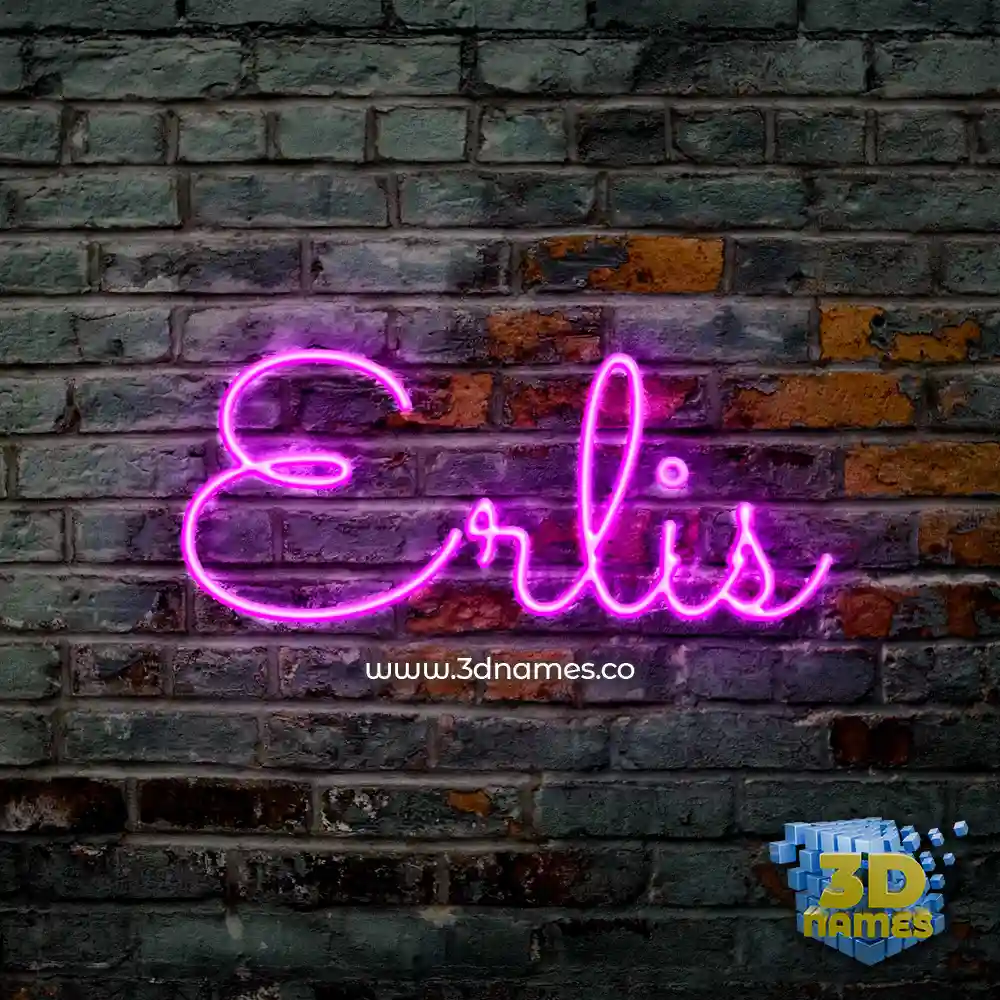 erlis in Pink Neon style - 3D name wallpaper
