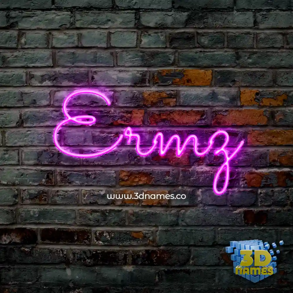 ermz in Pink Neon style - 3D name wallpaper