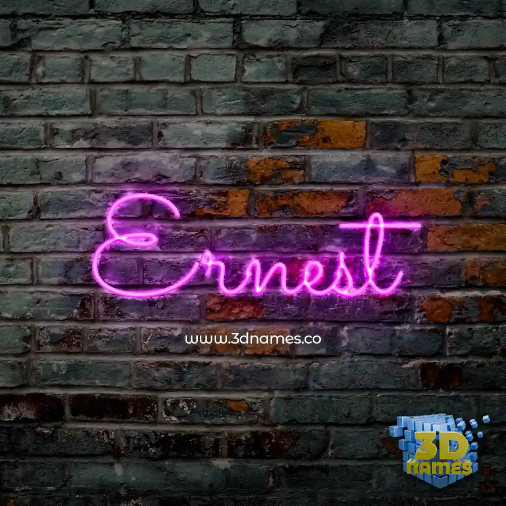 ernest in Pink Neon style - 3D name wallpaper