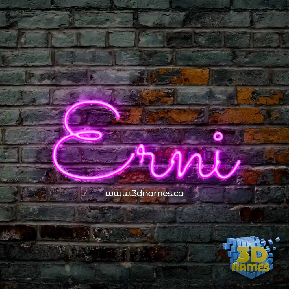 erni in Pink Neon style - 3D name wallpaper