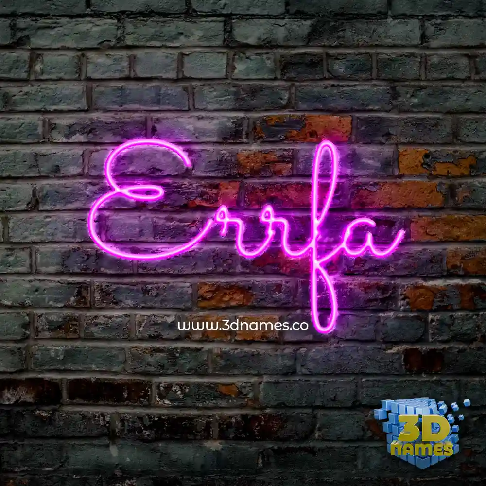 errfa in Pink Neon style - 3D name wallpaper