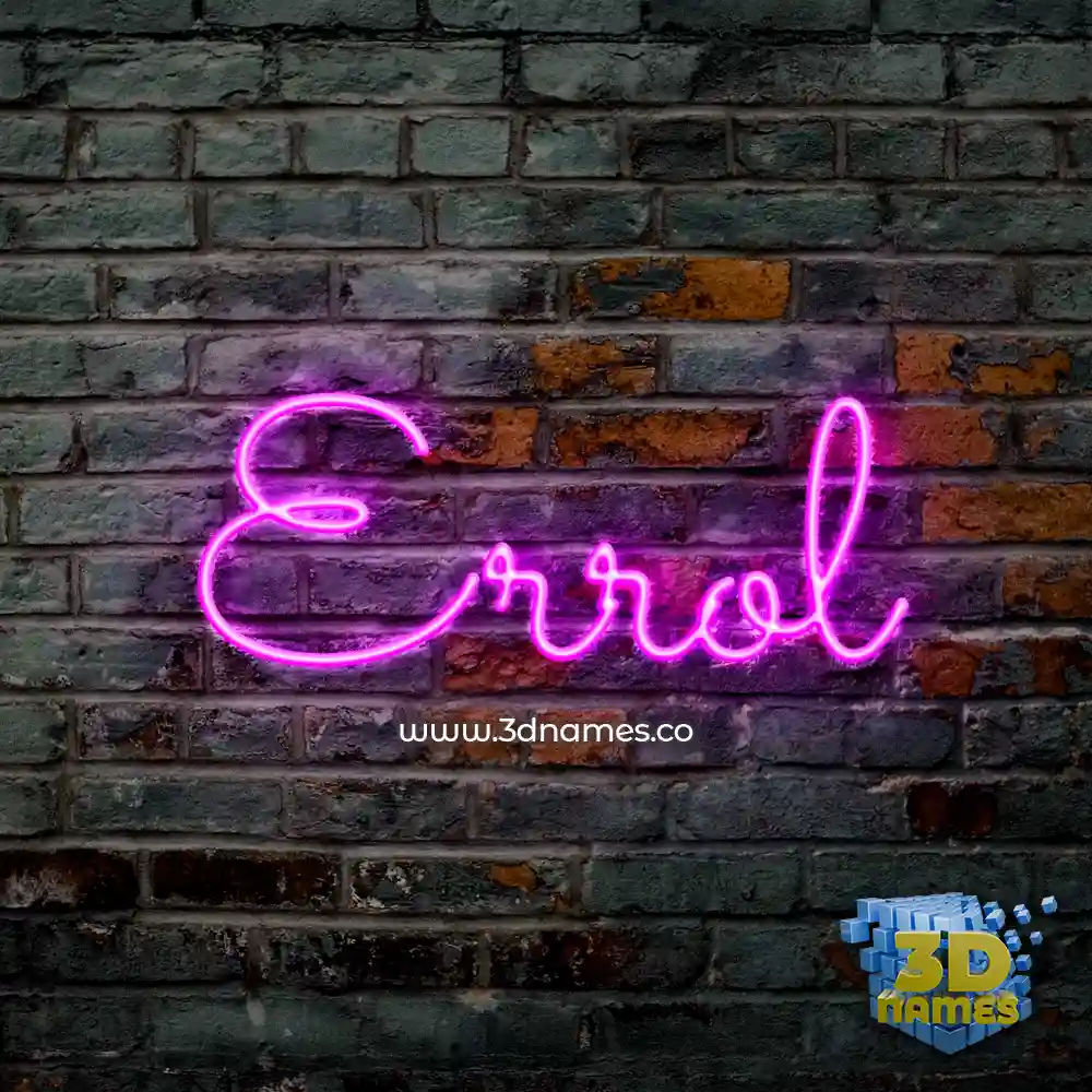 errol in Pink Neon style - 3D name wallpaper