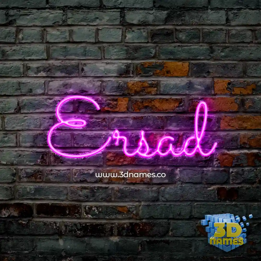 ersad in Pink Neon style - 3D name wallpaper