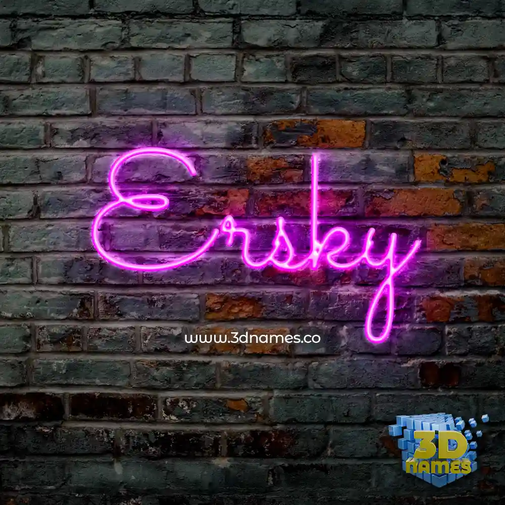 ersky in Pink Neon style - 3D name wallpaper