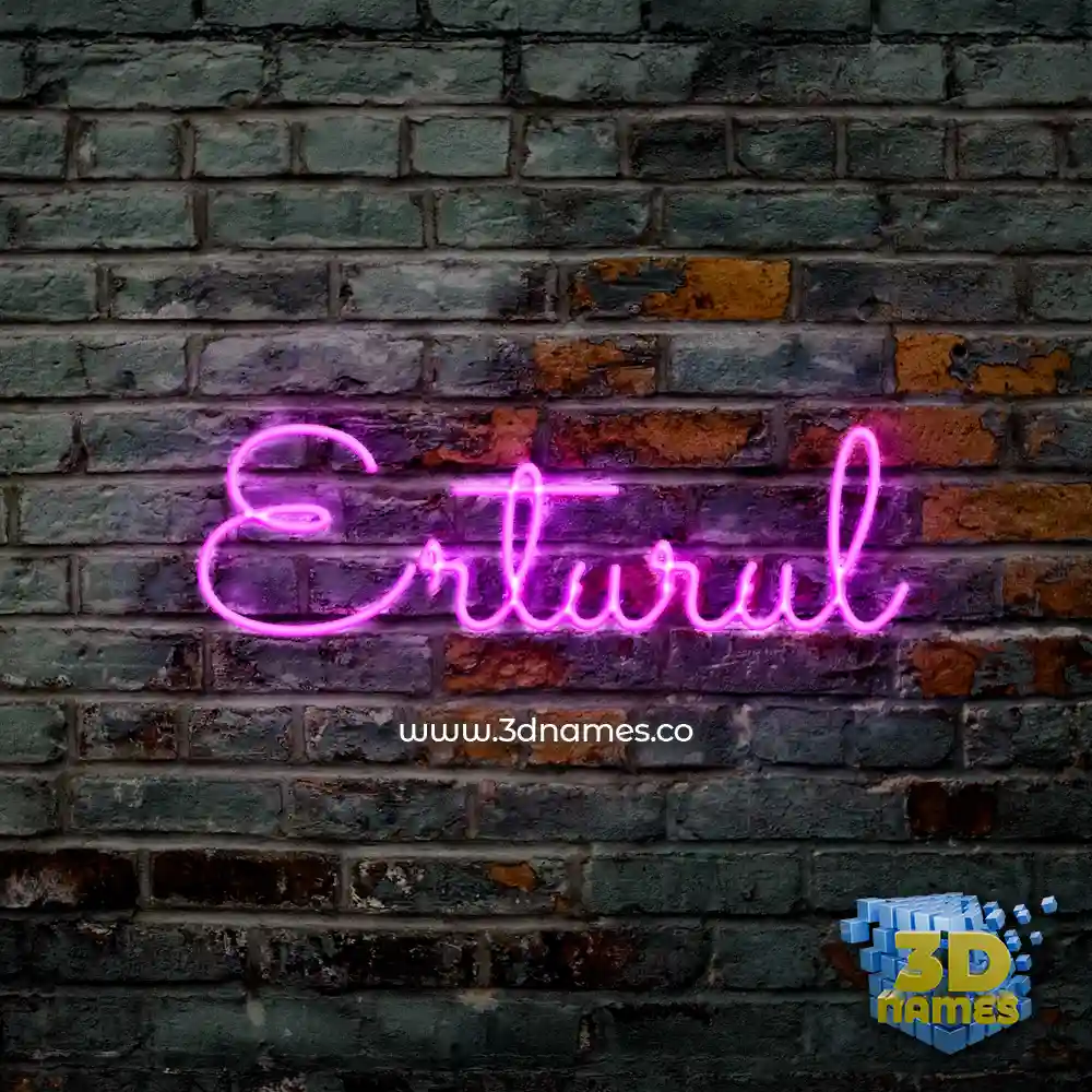 erturul in Pink Neon style - 3D name wallpaper