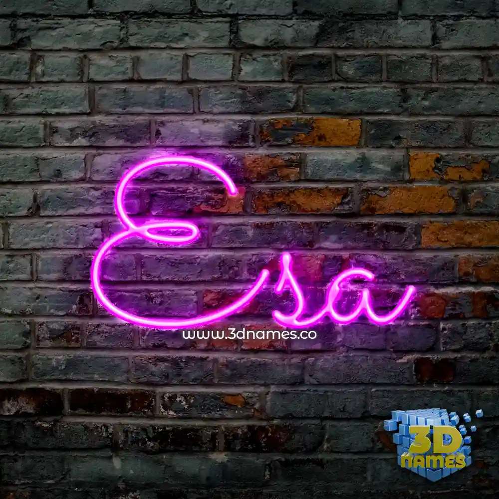esa in Pink Neon style - 3D name wallpaper