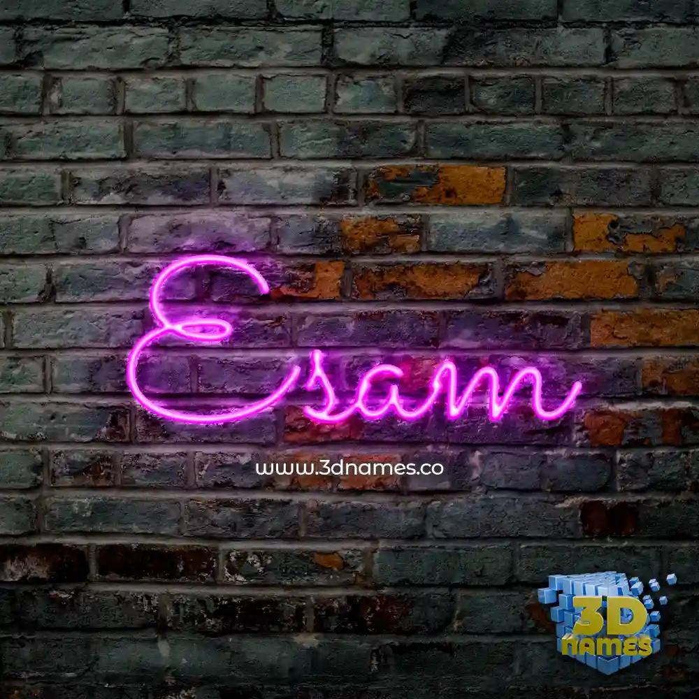esam in Pink Neon style - 3D name wallpaper