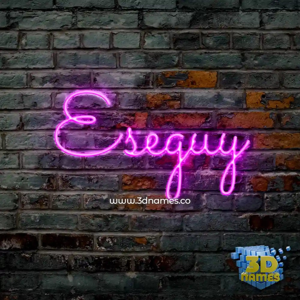 eseguy in Pink Neon style - 3D name wallpaper