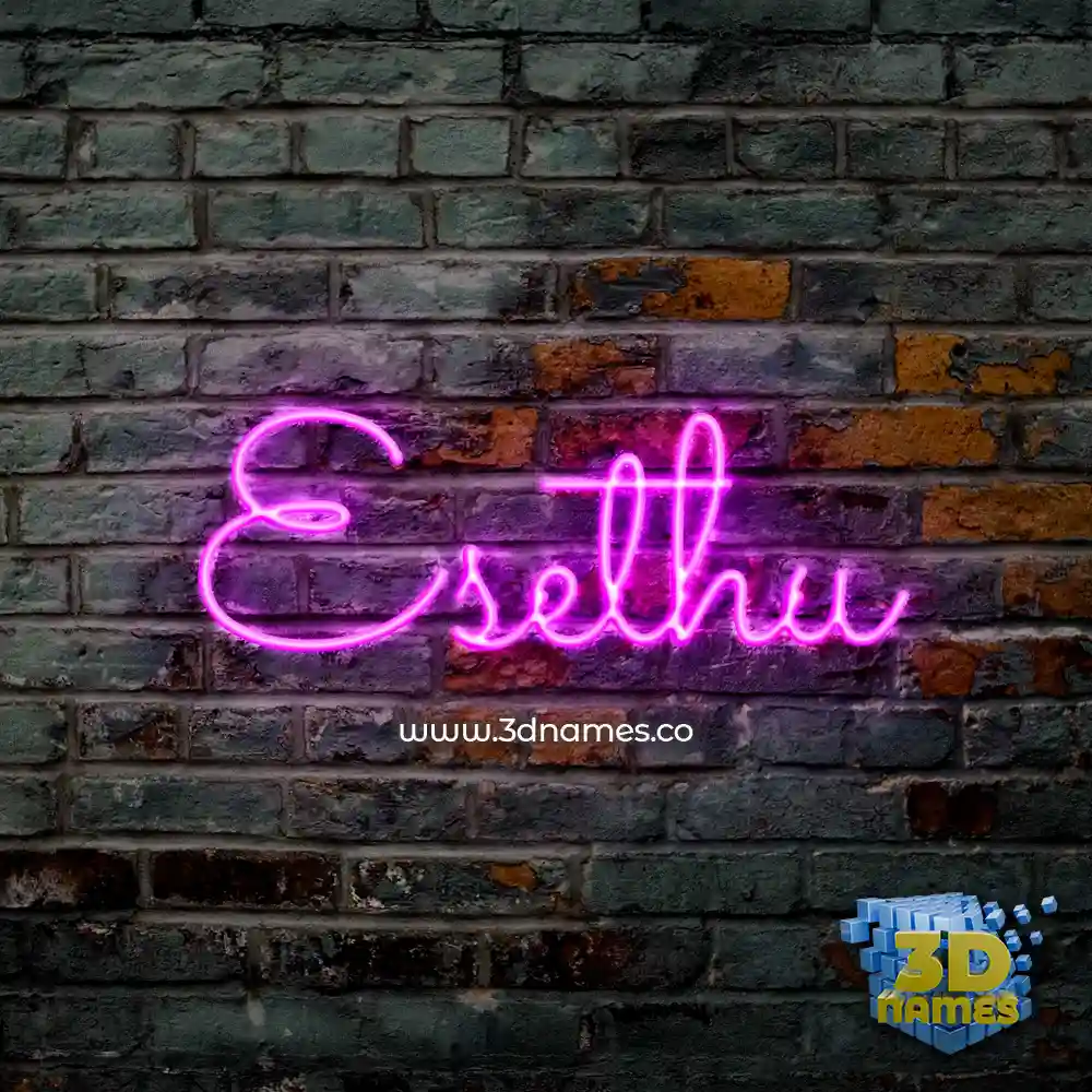 esethu in Pink Neon style - 3D name wallpaper