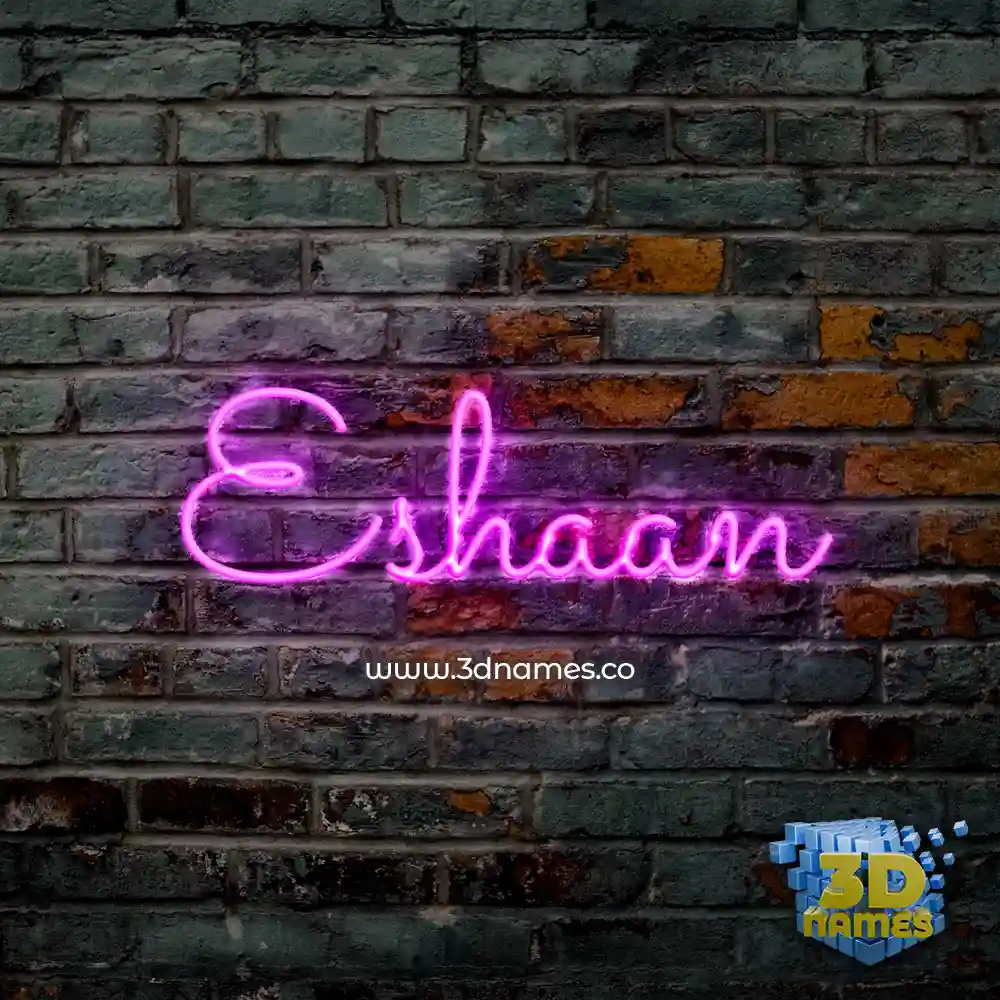 eshaan in Pink Neon style - 3D name wallpaper