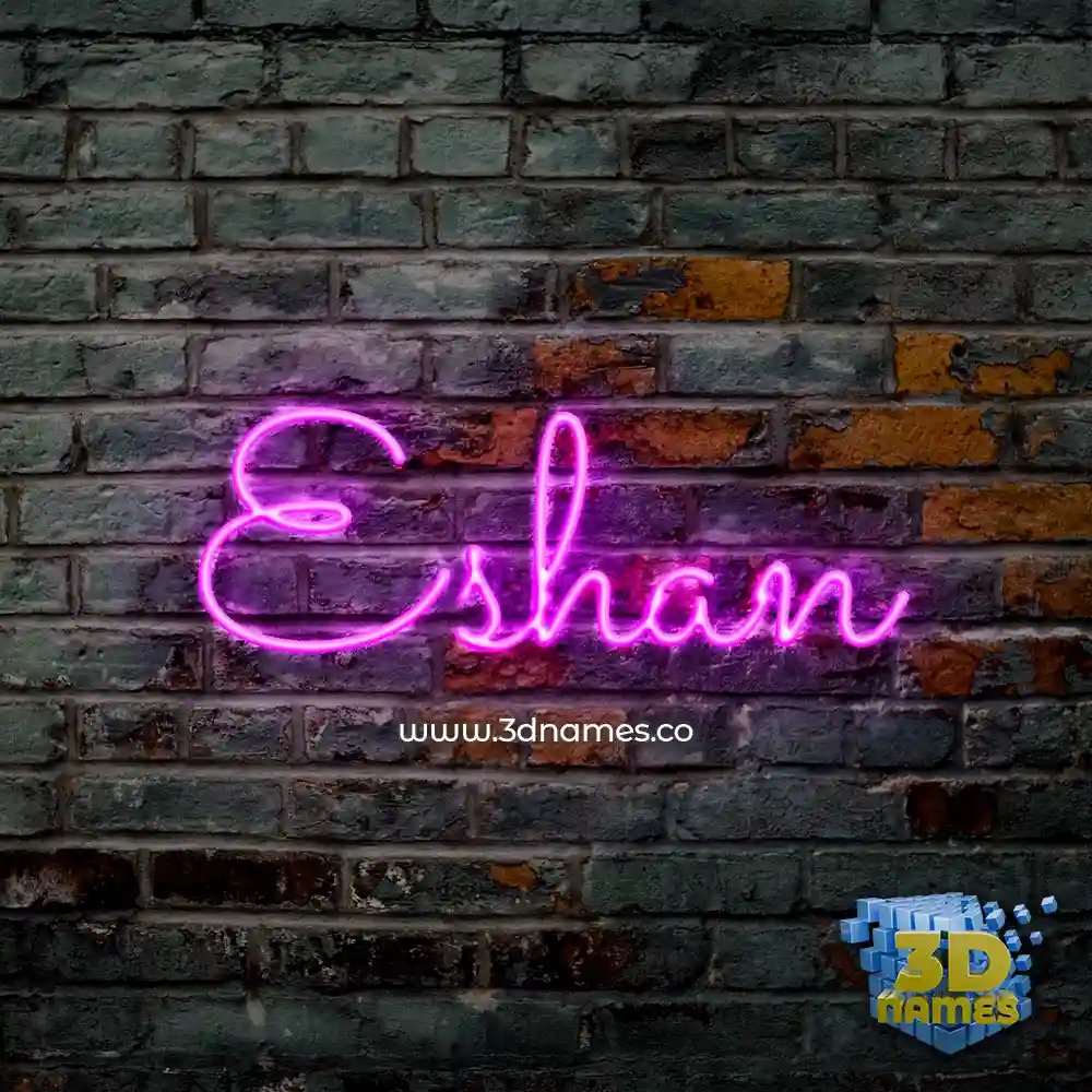 eshan in Pink Neon style - 3D name wallpaper