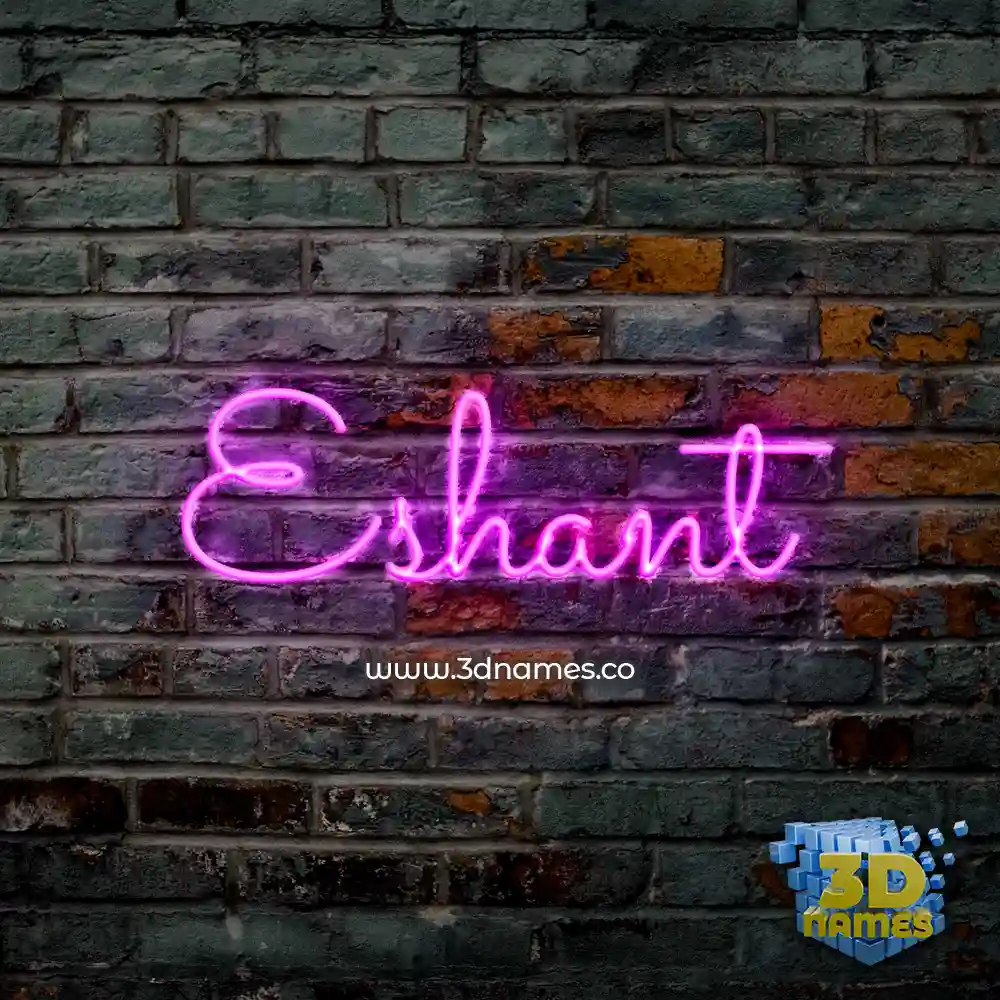 eshant in Pink Neon style - 3D name wallpaper