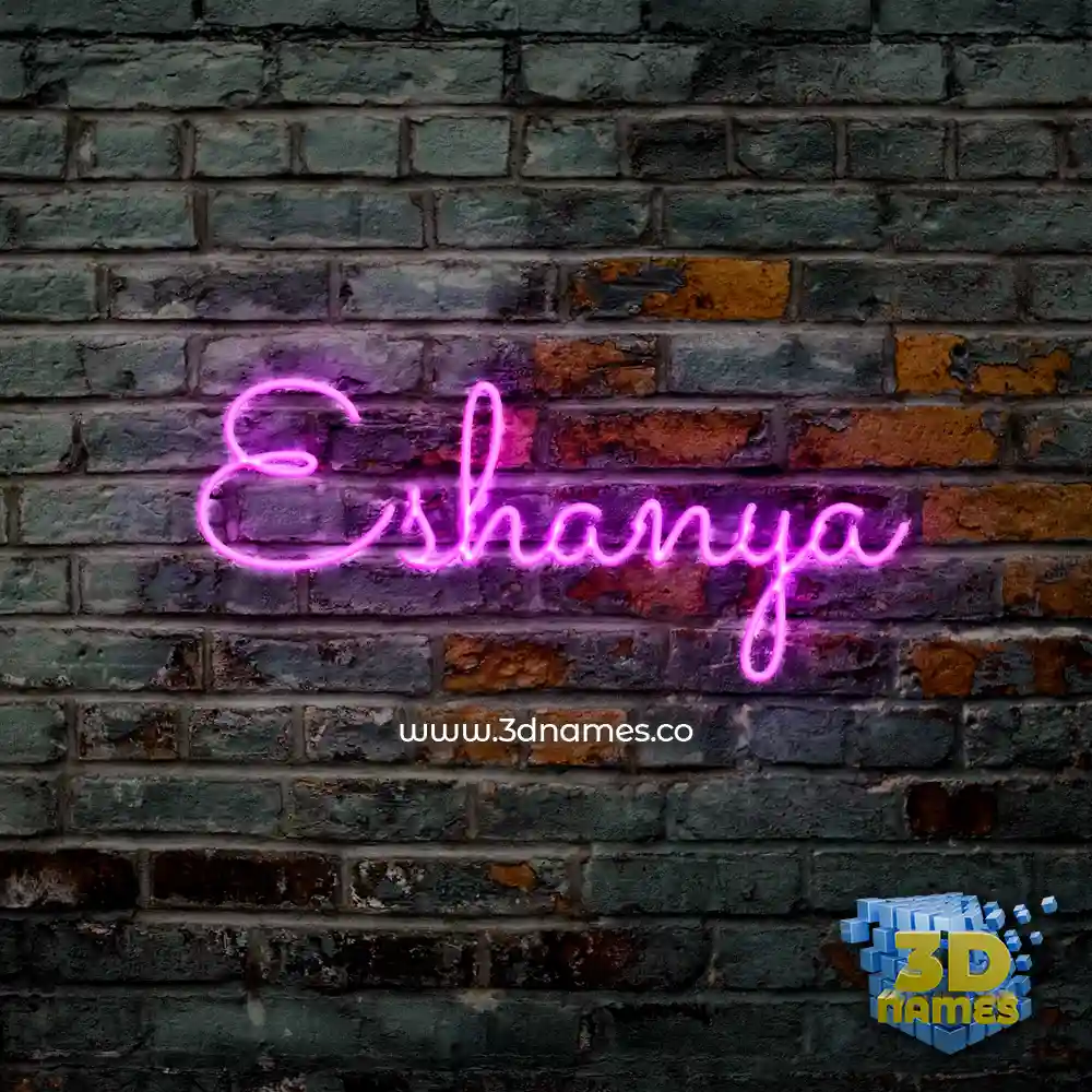 eshanya in Pink Neon style - 3D name wallpaper