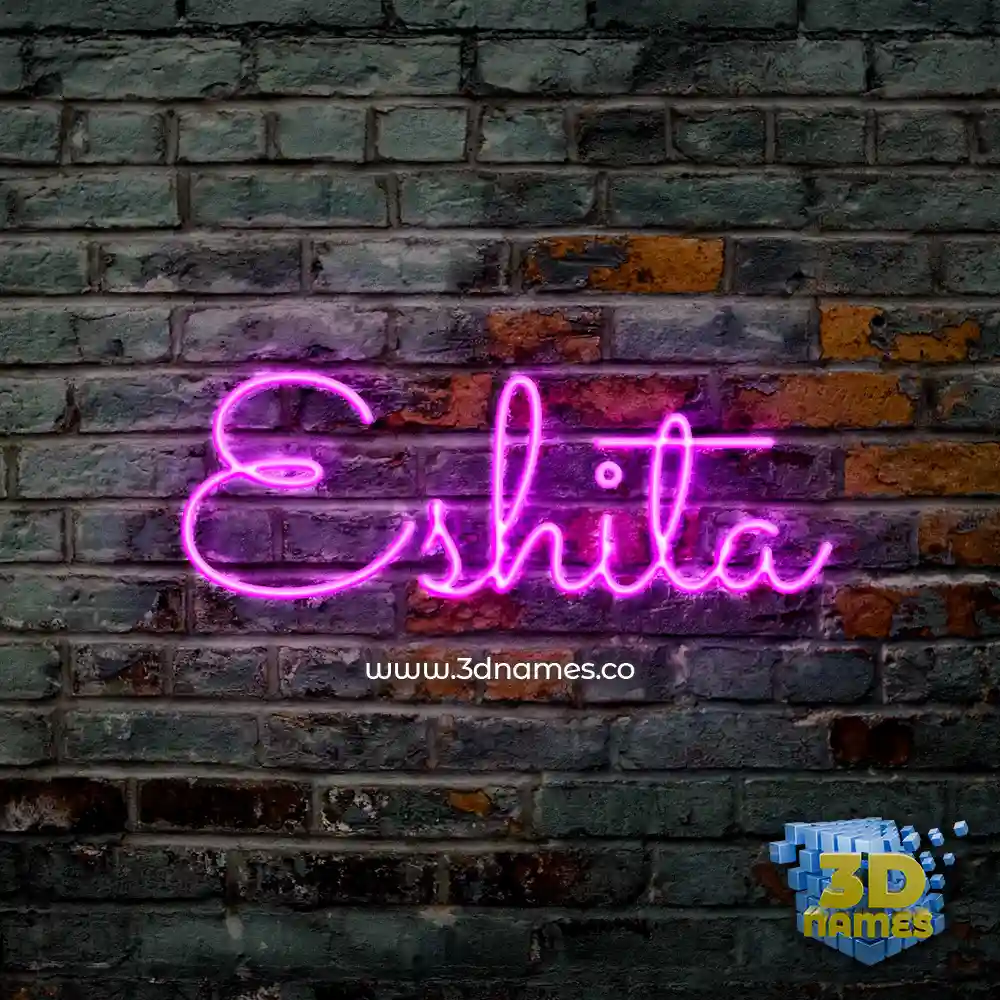 eshita in Pink Neon style - 3D name wallpaper