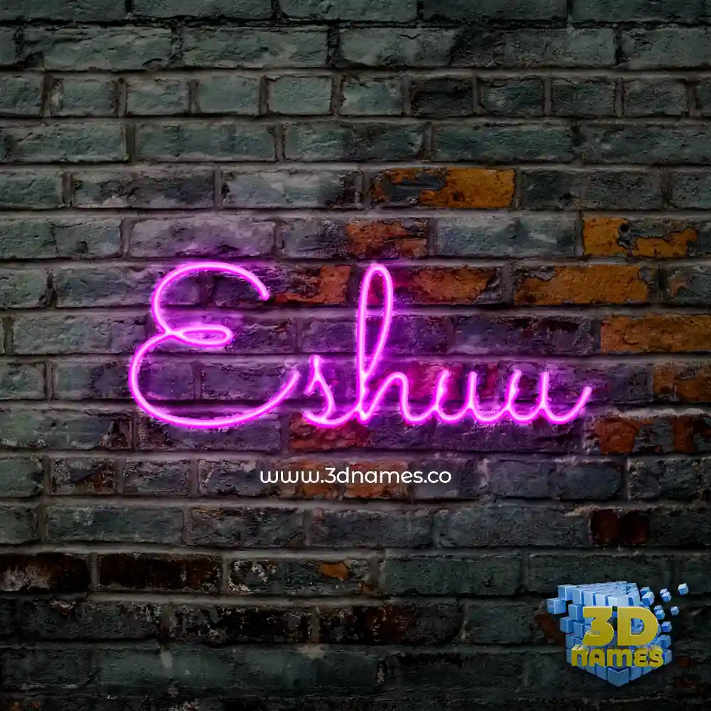 eshuu in Pink Neon style - 3D name wallpaper