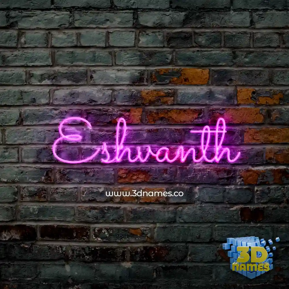 eshvanth in Pink Neon style - 3D name wallpaper