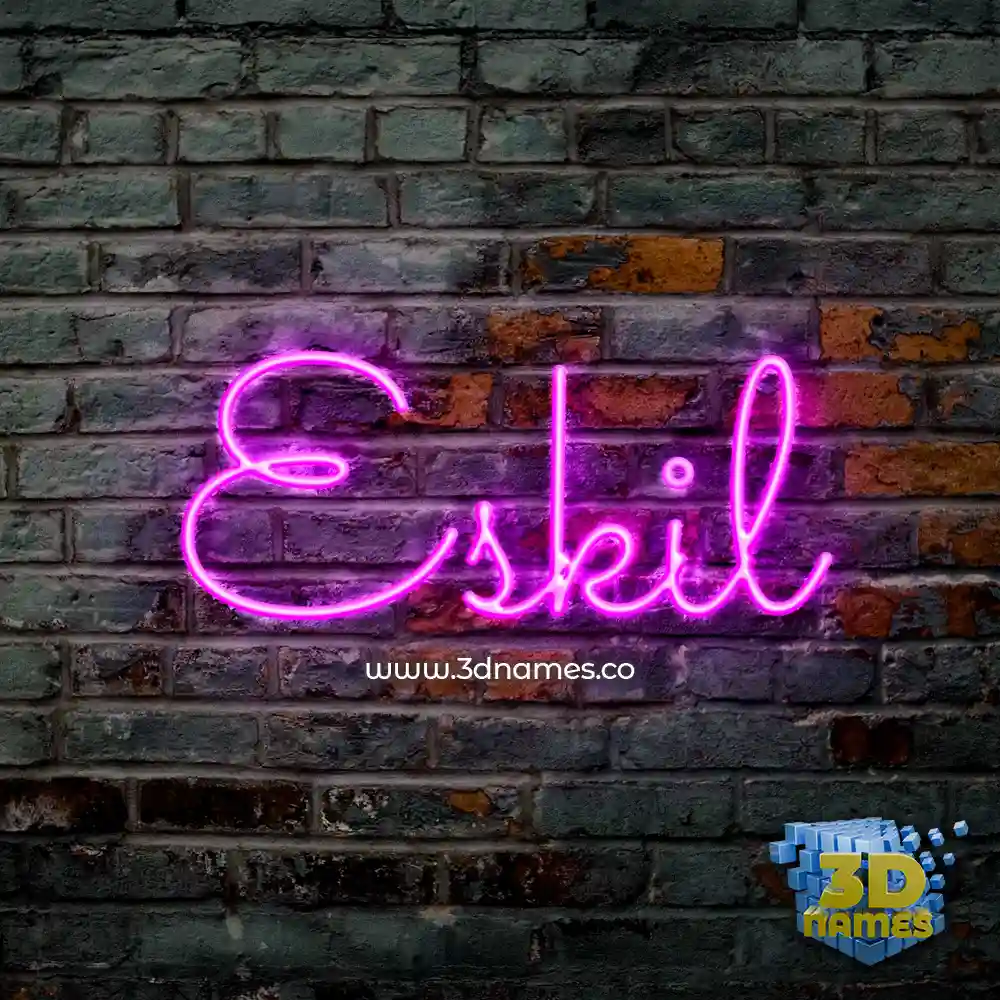 eskil in Pink Neon style - 3D name wallpaper