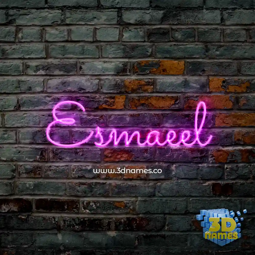 esmaeel in Pink Neon style - 3D name wallpaper