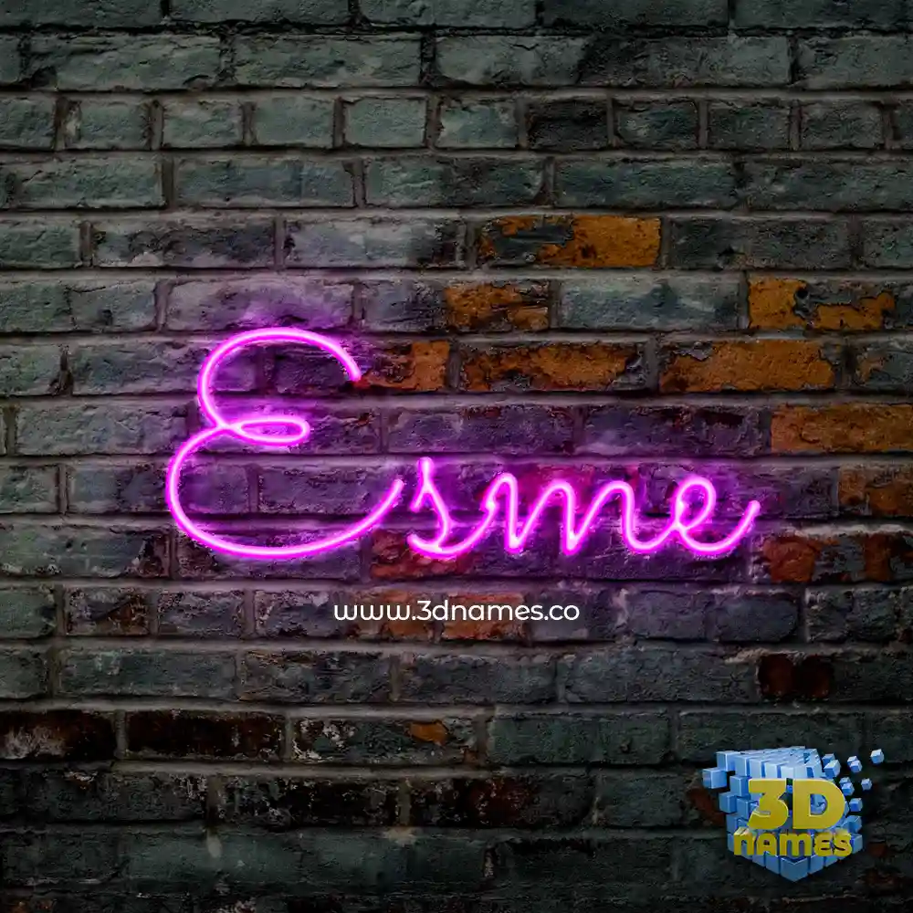 esme in Pink Neon style - 3D name wallpaper