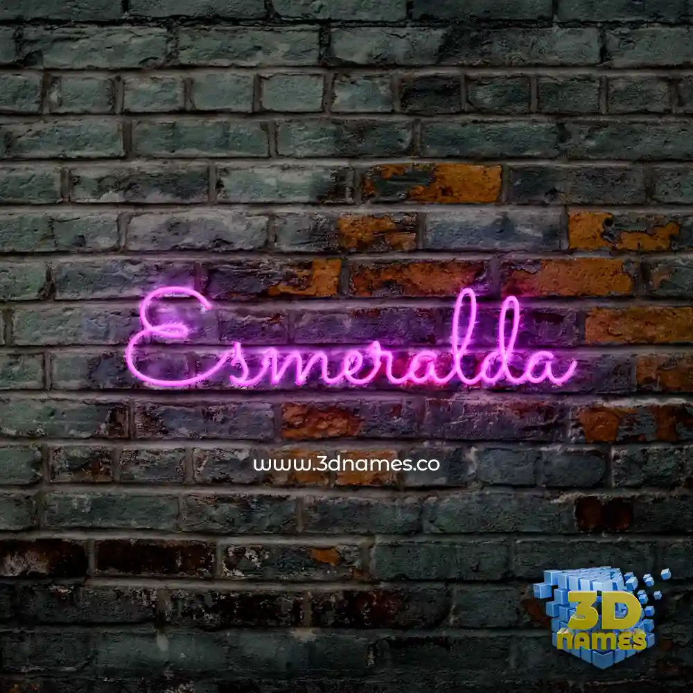 esmeralda in Pink Neon style - 3D name wallpaper