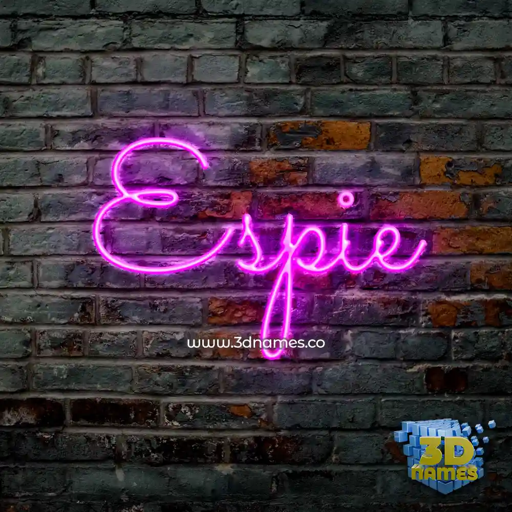 espie in Pink Neon style - 3D name wallpaper