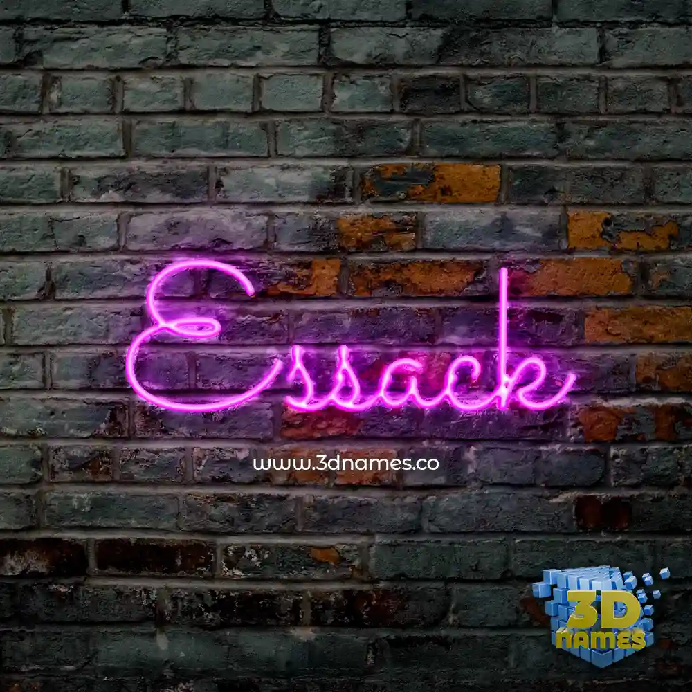 essack in Pink Neon style - 3D name wallpaper
