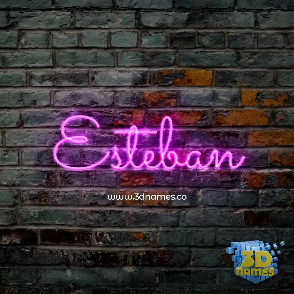 esteban in Pink Neon style - 3D name wallpaper