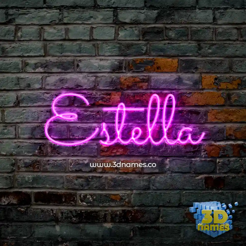 estella in Pink Neon style - 3D name wallpaper