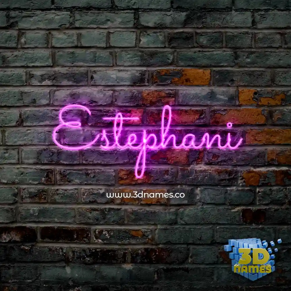 estephani in Pink Neon style - 3D name wallpaper