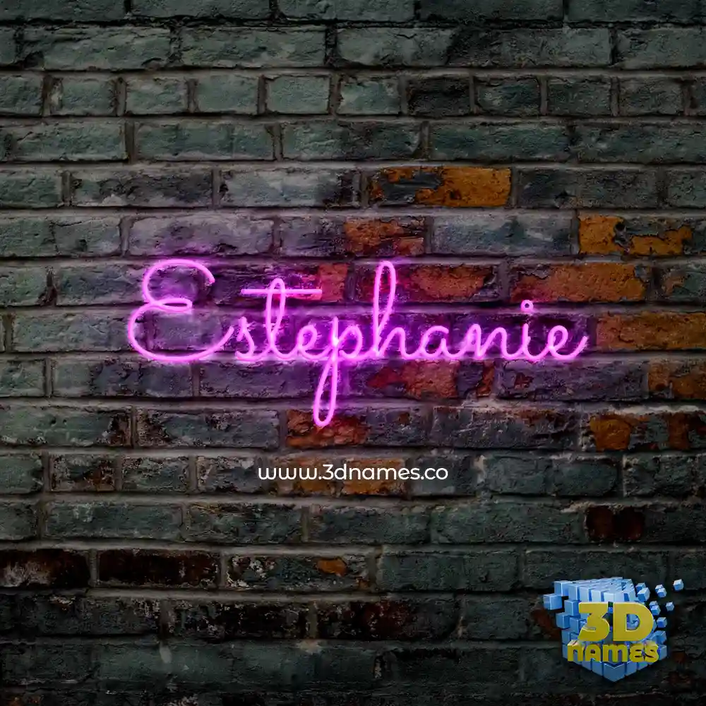 estephanie in Pink Neon style - 3D name wallpaper