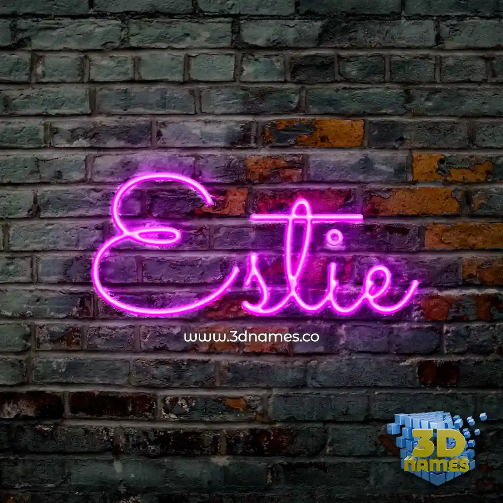 estie in Pink Neon style - 3D name wallpaper