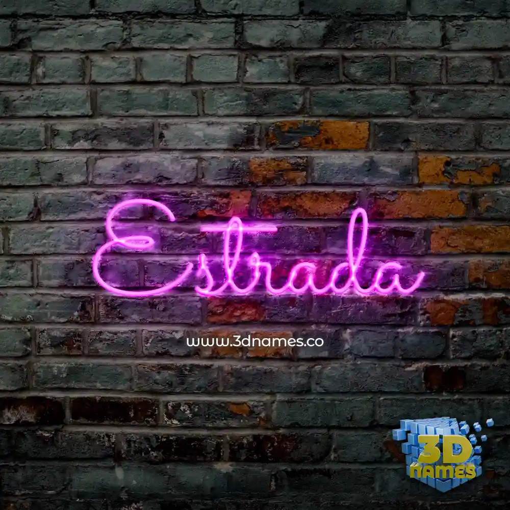 estrada in Pink Neon style - 3D name wallpaper