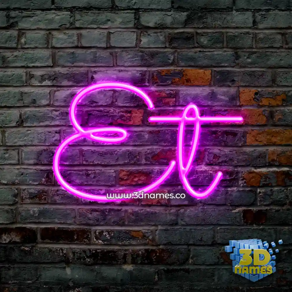 et in Pink Neon style - 3D name wallpaper