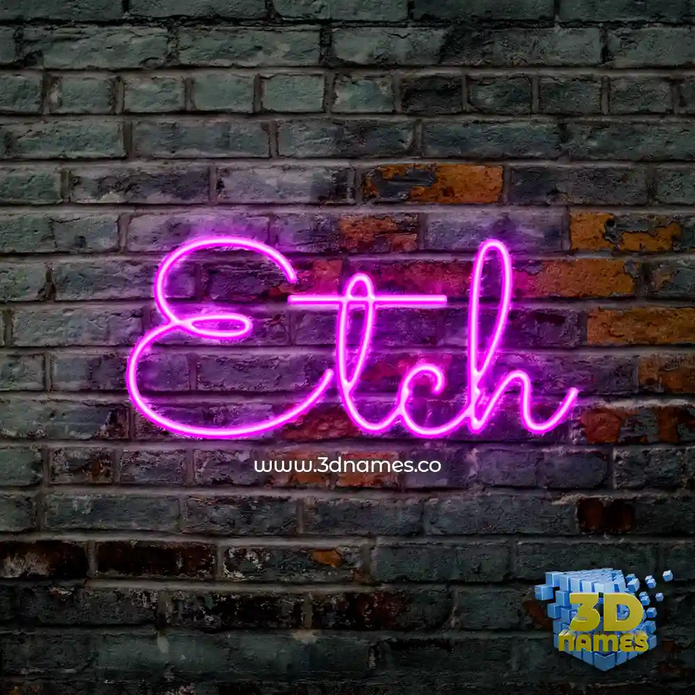 etch in Pink Neon style - 3D name wallpaper